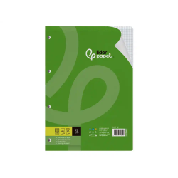 Recambio liderpapel a4 80 hojas 75gr cuadro 4 mm con margen 4 taladros