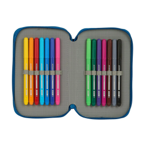 Plumier escolar safta blackfit8 /'oxford/' doble cremallera 28 piezas 125x40x195 mm