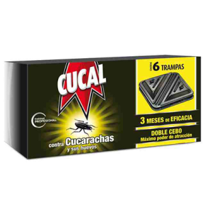 Trampa cucal contra cucarachas y huevos doble cebo 3 meses de eficacia pack de 6 trampas