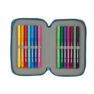 Plumier escolar safta blackfit8 /'egeo/' doble cremallera 28 piezas 125x40x195 mm