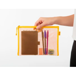 Bolsa zipper bag liderpapel poliester transpirable multiusos din a5 amarillo