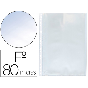 Funda multitaladro q-connect folio 80 mc cristal caja de 100 unidades