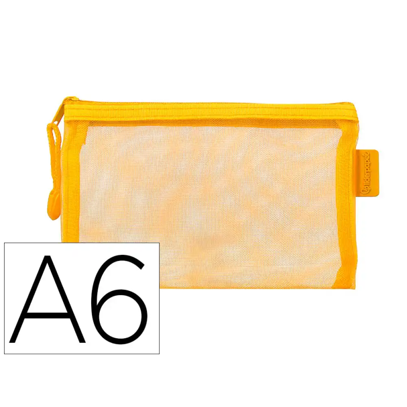 Bolsa zipper bag liderpapel poliester transpirable multiusos din a6 amarillo