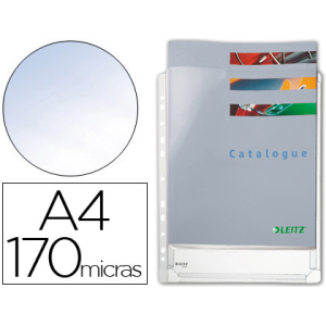 Funda multitaladro leitz din a4 pvc 170 mc con fuelle capacidad 200 hojas pack de 5 unidades