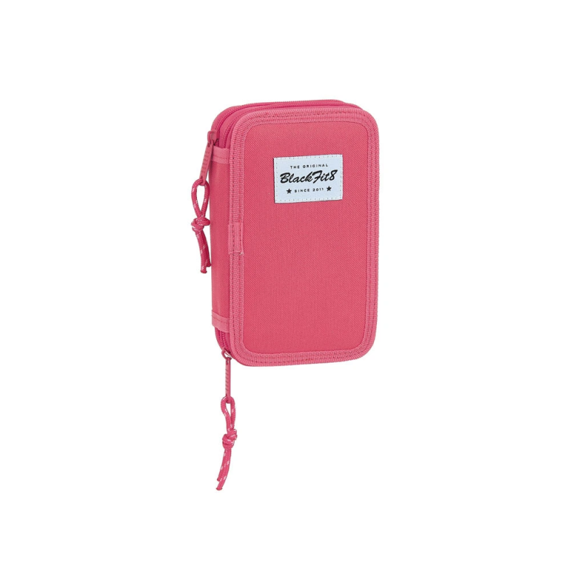 Plumier escolar safta blackfit8 /'fresa/' doble cremallera 28 piezas 125x40x195 mm