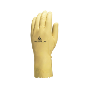 Guantes deltaplus de latex natural especial para trabajosde limpieza en general antialergicos talla 6