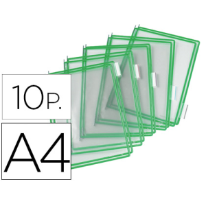 Funda para portacatalogo djois din a4 color verde pack de 10 unidades