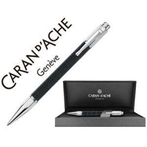 Boligrafo caran d'ache varius ivanhoe cota de malla acero negro placado rodio con estuche punta media