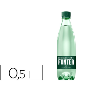 Agua mineral natural con gas fonter botella de 500 ml