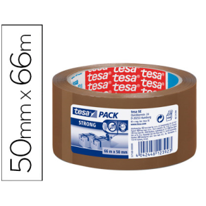 Cinta adhesiva tesa marron strong 66 mt x 50 mm para embalaje bajo ruido