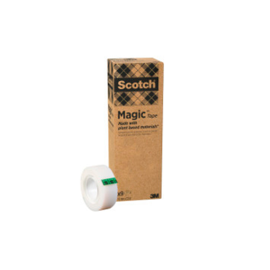 Cinta adhesiva scotch magic invisible eco 33 mt x 19 mm pack de 9 unidades