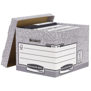 Cajon fellowes carton reciclado para almacenamiento de archivo capacidad 4 cajas de archivo tamaño din a4
