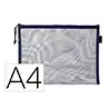 Bolsa zipper bag liderpapel poliester transpirable multiusos din a4 azul marino