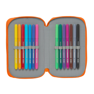 Plumier escolar safta valencia basket club doble cremallera 28 piezas 125x40x195 mm
