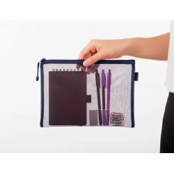 Bolsa zipper bag liderpapel poliester transpirable multiusos din a5 azul marino