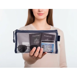 Bolsa zipper bag liderpapel poliester transpirable multiusos ticket 230x115 mm azul marino