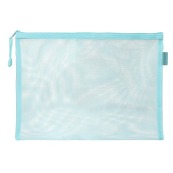 Bolsa zipper bag liderpapel poliester transpirable multiusos din a4 azul pastel