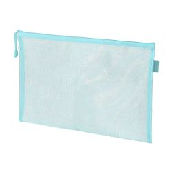 Bolsa zipper bag liderpapel poliester transpirable multiusos din a4 azul pastel