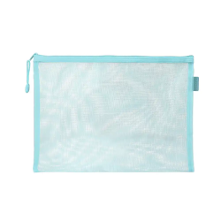 Bolsa zipper bag liderpapel poliester transpirable multiusos din a5 azul pastel