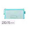Bolsa zipper bag liderpapel poliester transpirable multiusos ticket 230x115 mm azul pastel