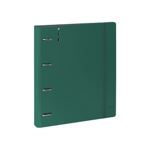Carpeta con recambio safta din a4 cuadro 5 mm polipropileno foam 4 anillas 35mm verde oscuro