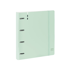 Carpeta con recambio safta din a4 cuadro 5 mm polipropileno foam 4 anillas 35mm verde claro