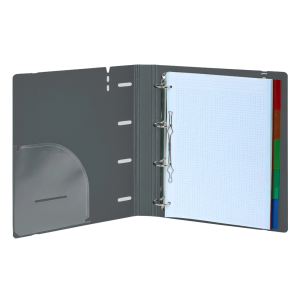 Carpeta con recambio safta din a4 cuadro 5 mm polipropileno foam 4 anillas 35mm gris oscuro