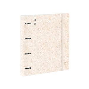 Carpeta con recambio safta din a4 cuadro 5 mm polipropileno foam 4 anillas 35mm estampados floral rosa