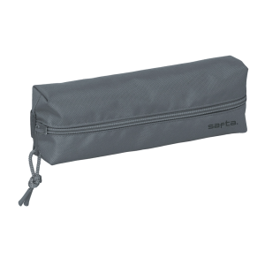 Bolso escolar portatodo safta rectangular con goma elastica 22 cm gris oscuro