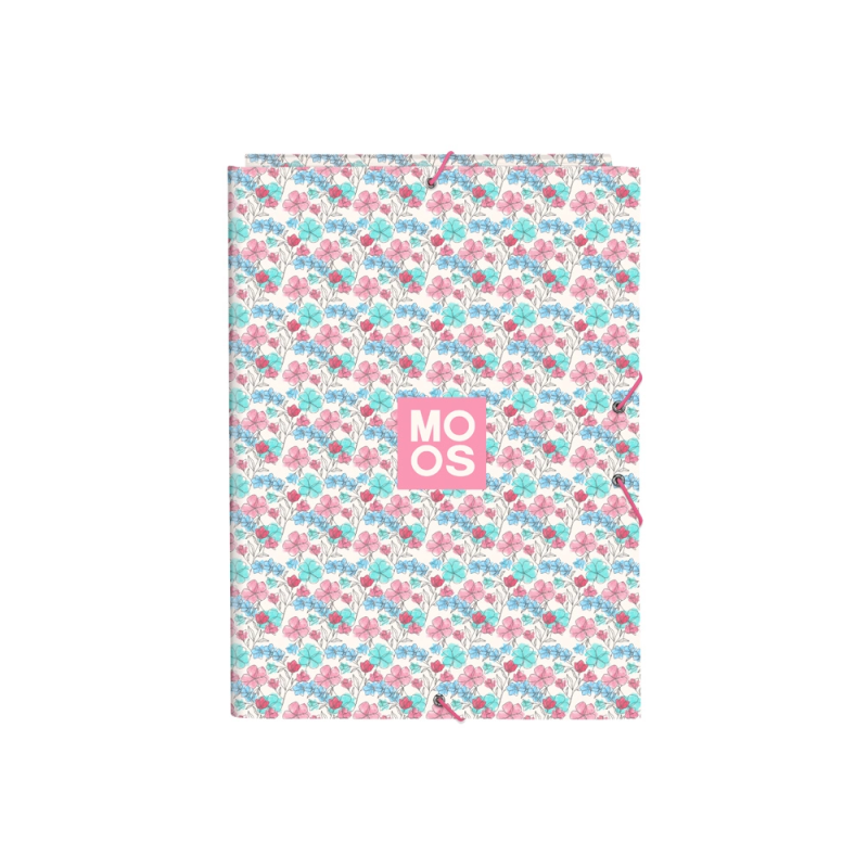 Carpeta carton folio gomas solapas safta moos floresistente