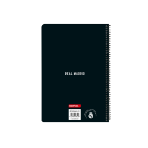 Cuaderno espiral safta folio 80 hojas 60 gr cuadro 4 mm tapa extradura real madrid 1 equipacion 24/25