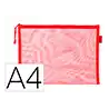 Bolsa zipper bag liderpapel poliester transpirable multiusos din a4 rojo