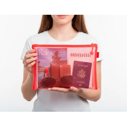 Bolsa zipper bag liderpapel poliester transpirable multiusos din a4 rojo