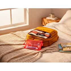 Bolsa zipper bag liderpapel poliester transpirable multiusos din a6 rojo