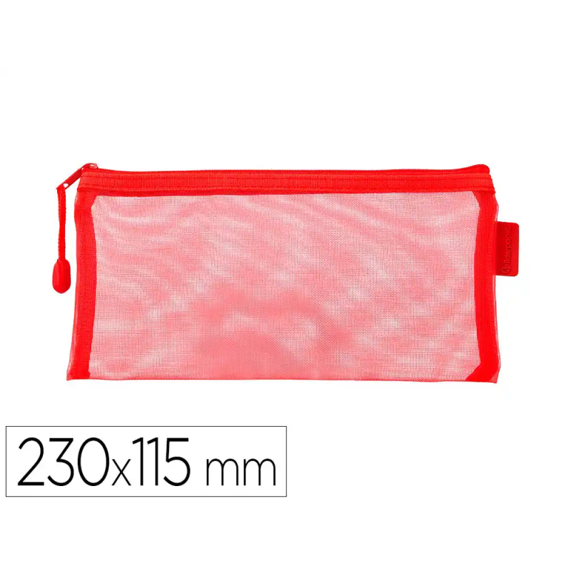 Bolsa zipper bag liderpapel poliester transpirable multiusos ticket 230x115 mm rojo
