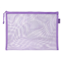 Bolsa zipper bag liderpapel poliester transpirable multiusos din a4 morado pastel