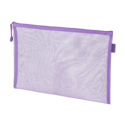 Bolsa zipper bag liderpapel poliester transpirable multiusos din a4 morado pastel