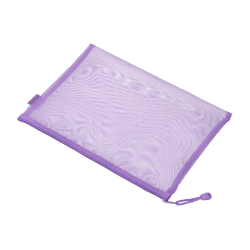 Bolsa zipper bag liderpapel poliester transpirable multiusos din a4 morado pastel
