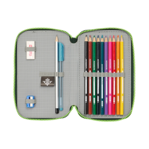 Plumier escolar safta doble pequeño 28 piezas resistente al agua real betis balompie 195x125x40 mm