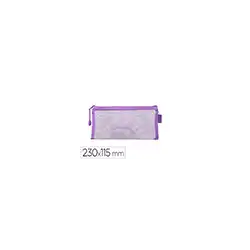 Bolsa zipper bag liderpapel poliester transpirable multiusos ticket 230x115 mm morado pastel