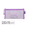 Bolsa zipper bag liderpapel poliester transpirable multiusos ticket 230x115 mm morado pastel