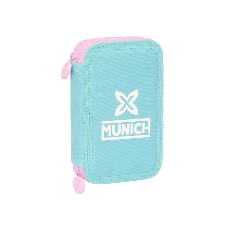 Plumier escolar safta doble pequeño 28 piezas munich heaven 195x125x40 mm