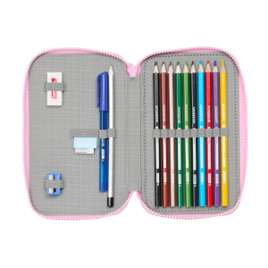 Plumier escolar safta doble pequeño 28 piezas munich heaven 195x125x40 mm