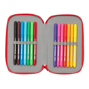 Plumier escolar safta doble pequeño 28 piezas pjmasks ready 195x125x40 mm