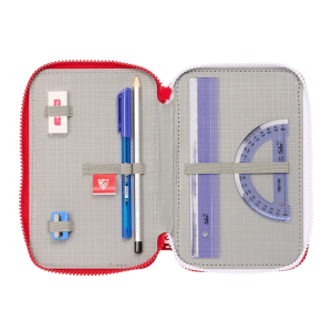 Plumier escolar safta triple 36 piezas sevilla f.c. corporativa 195x125x55 mm