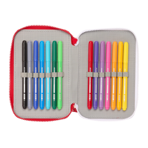 Plumier escolar safta triple 36 piezas sevilla f.c. corporativa 195x125x55 mm