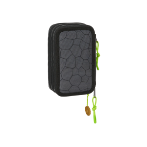 Plumier escolar safta triple 36 piezas tortugas ninja 195x125x55 mm