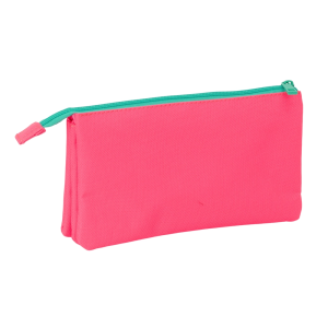 Bolso escolar portatodo safta triple nait nait rosa fluor 120x220x30 mm