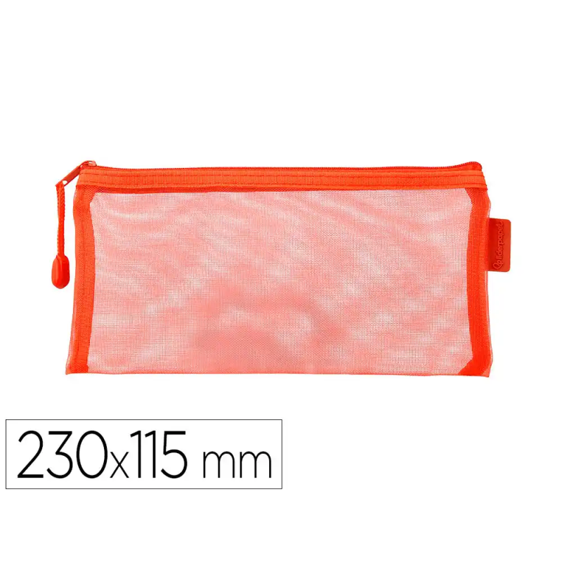 Bolsa zipper bag liderpapel poliester transpirable multiusos ticket 230x115 mm naranja