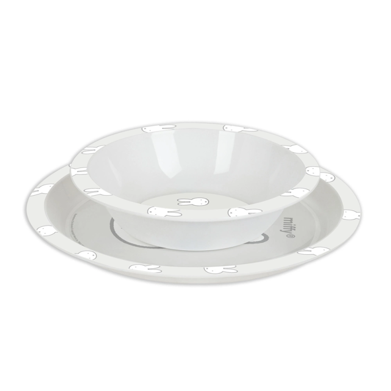 Set de platos cubiertos y vaso safta miffy menta 260x260x90 mm